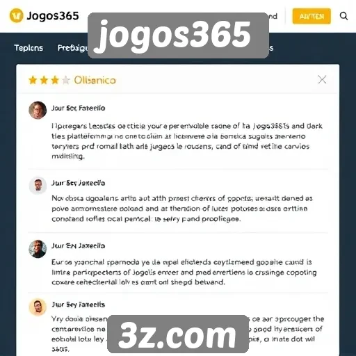 feedback dos usuários sobre a experiência no jogos365